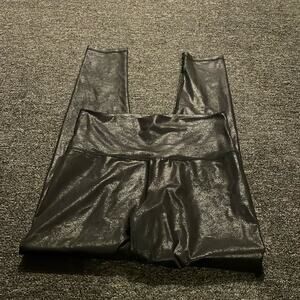 Aerie Brand High Waist Black Crackle Leggings Size Medium